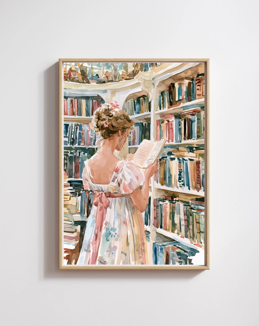 BW 102 - Regency LIbrary Art Print A4 Size