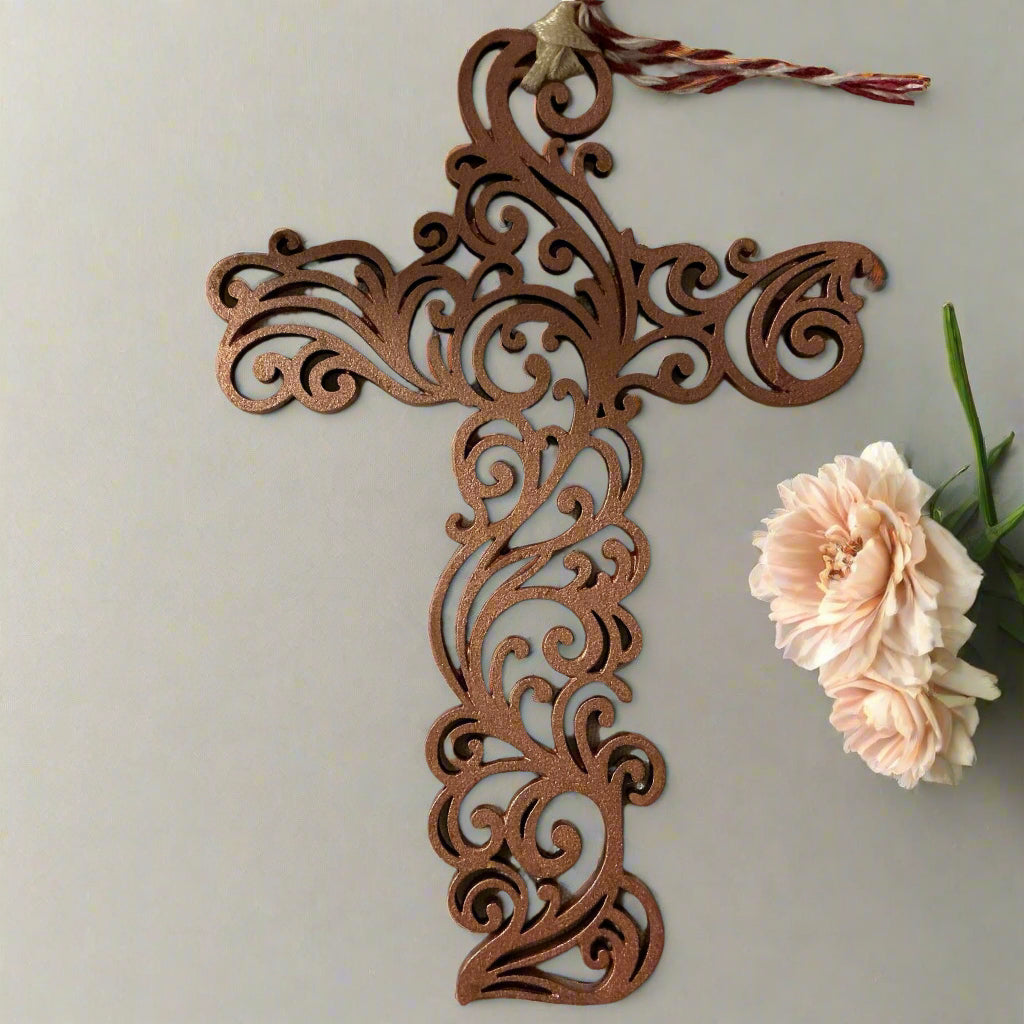 Wells Cross Ornament Rose Gold