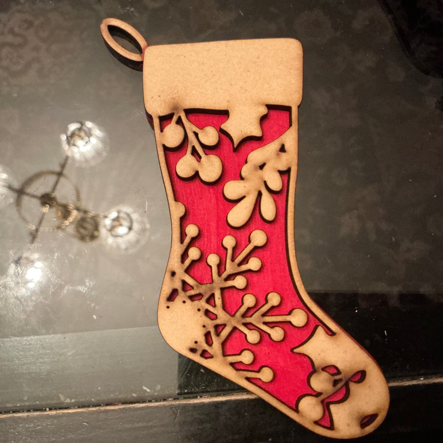 LH 271 - Mistletoe and Holly Stocking Ornament - D *NEW*
