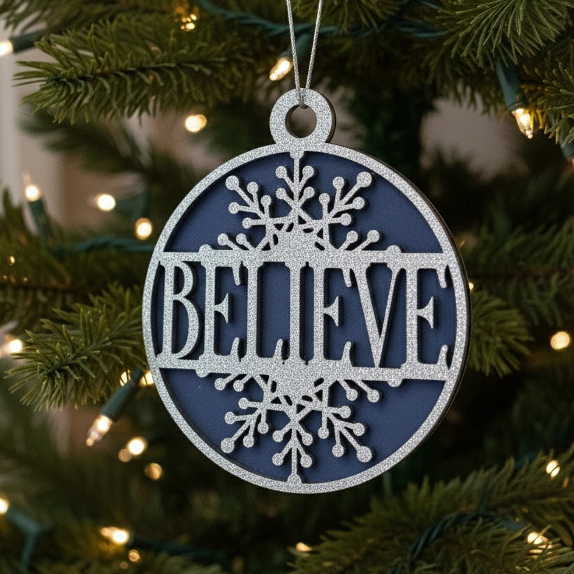 LH 214 - Round Tree Ornament - Believe *NEW*