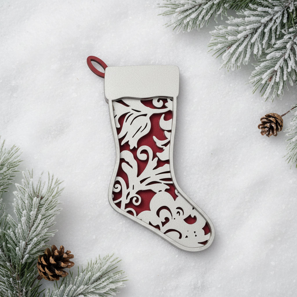 LH 175 - Flourish Stocking Ornament -“E”