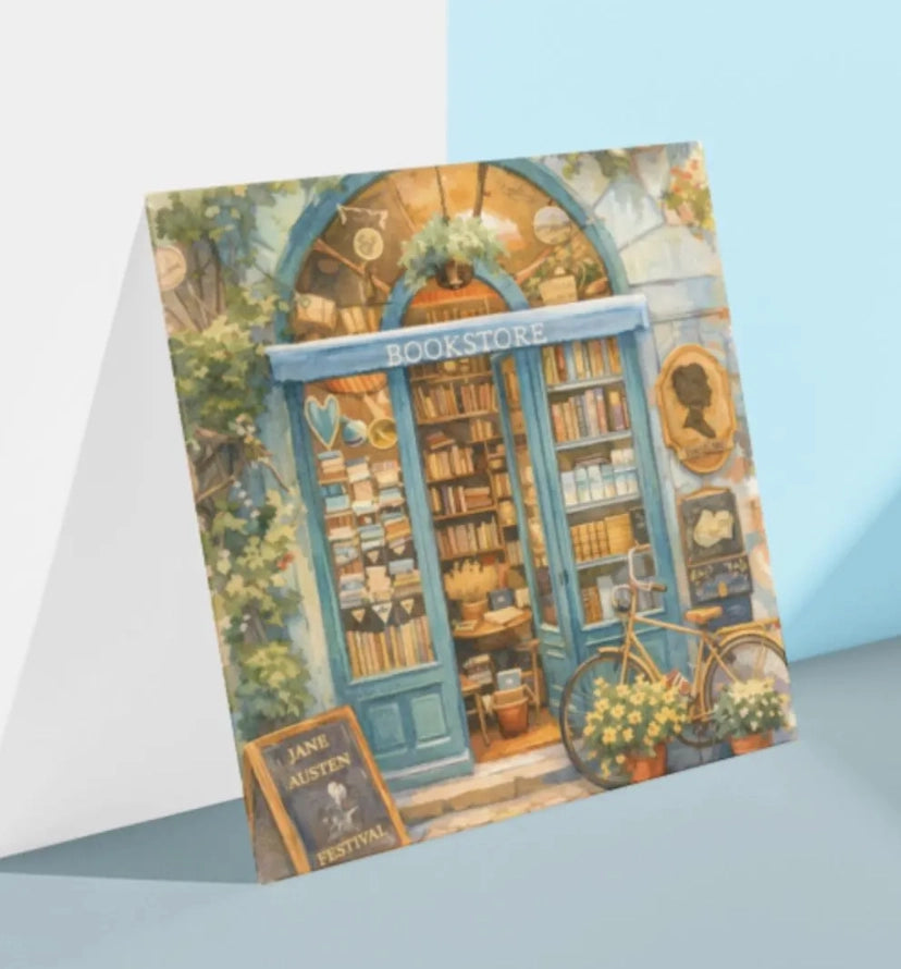 BW 108 - Jane Austen Bookshop - Book Lover LIterary Card