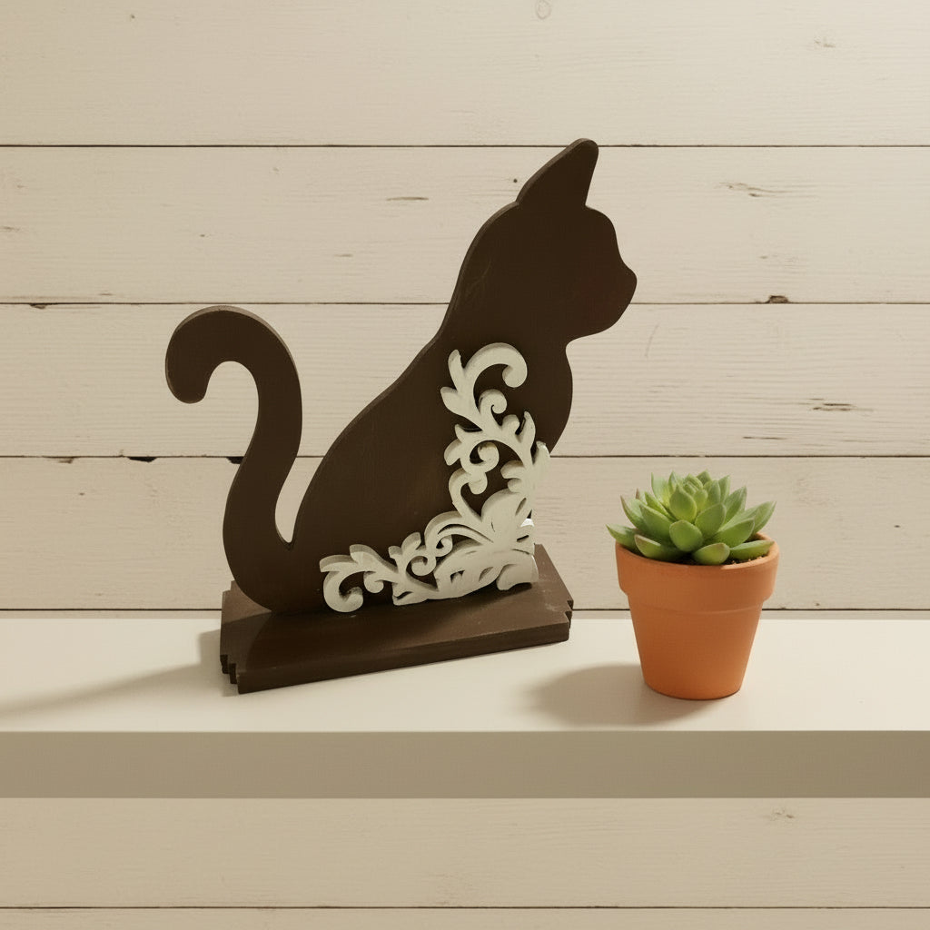 Right Facing Flourish Cat