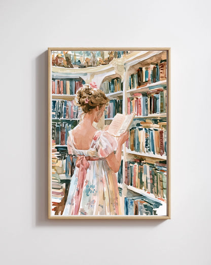 BW 102 - Regency LIbrary Art Print A4 Size