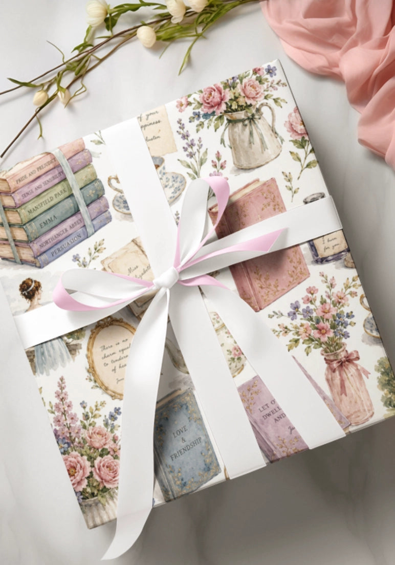 BW 101 - A3 Jane Austen Literary Book Lover Wrapping Paper