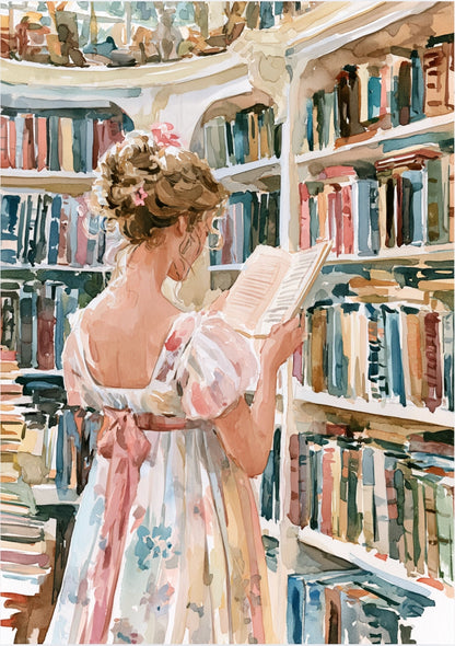 BW 102 - Regency LIbrary Art Print A4 Size
