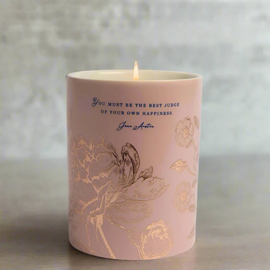 Jane Austen Candle - English Rose - You must be the best judge of your own happiness