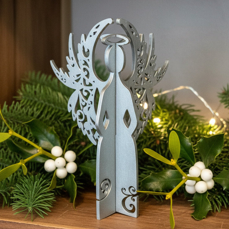 "Amika" 3D Angel - Small-Silver
