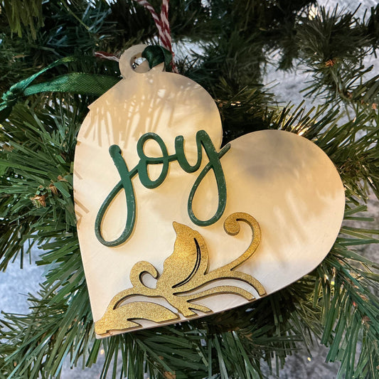 Flourish Heart Ornament Joy Green