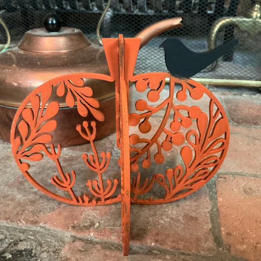 Medium floral bird pumpkin