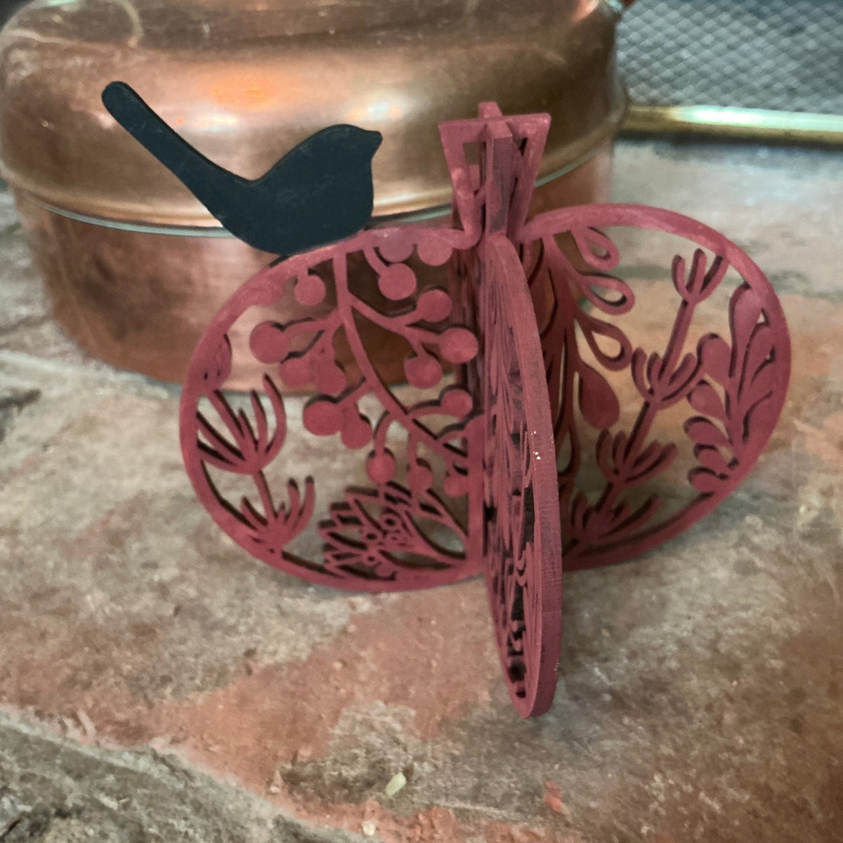 Floral bird pumpkin