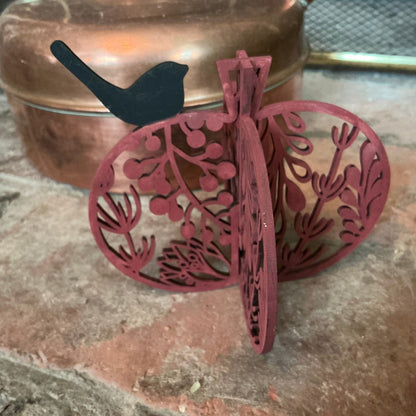 Floral bird pumpkin