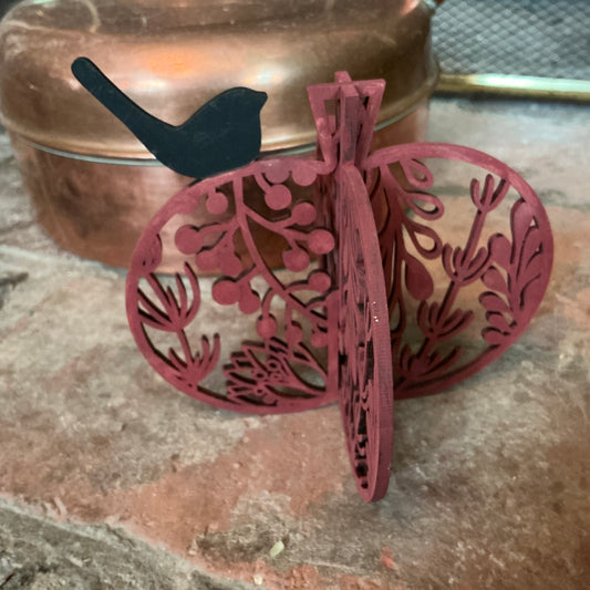 Floral bird pumpkin