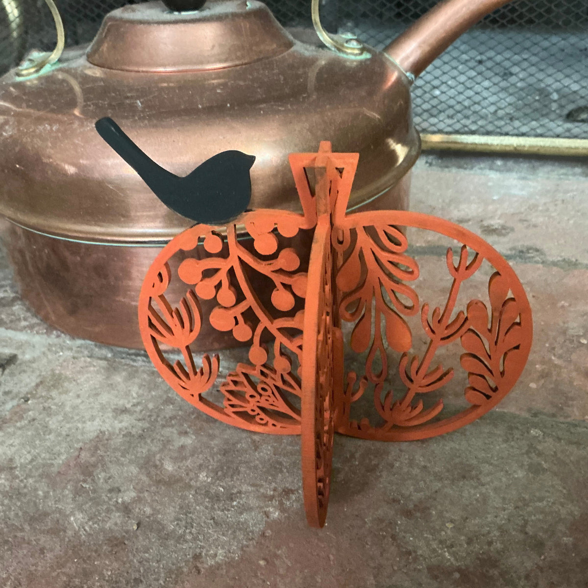 Floral bird pumpkin
