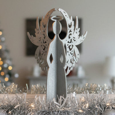 "Amika" 3D Angel - Large - Silver
