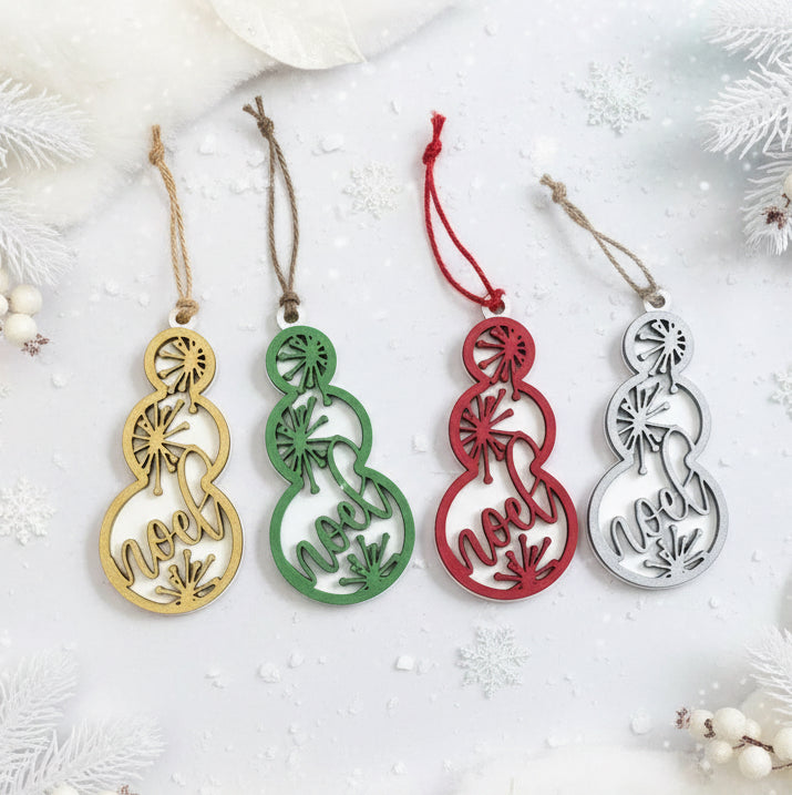 Longbourn Handcrafted Noel Snowman Tree Ornament Christmas Decoration