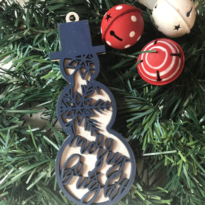 Merry and Bright Snowman Ornament Christmas Decoration