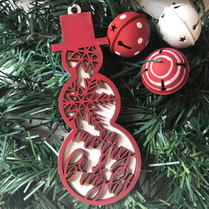 Merry and Bright Snowman Ornament Christmas Decoration