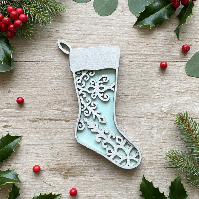 Snowflake Stoxking Ornament
