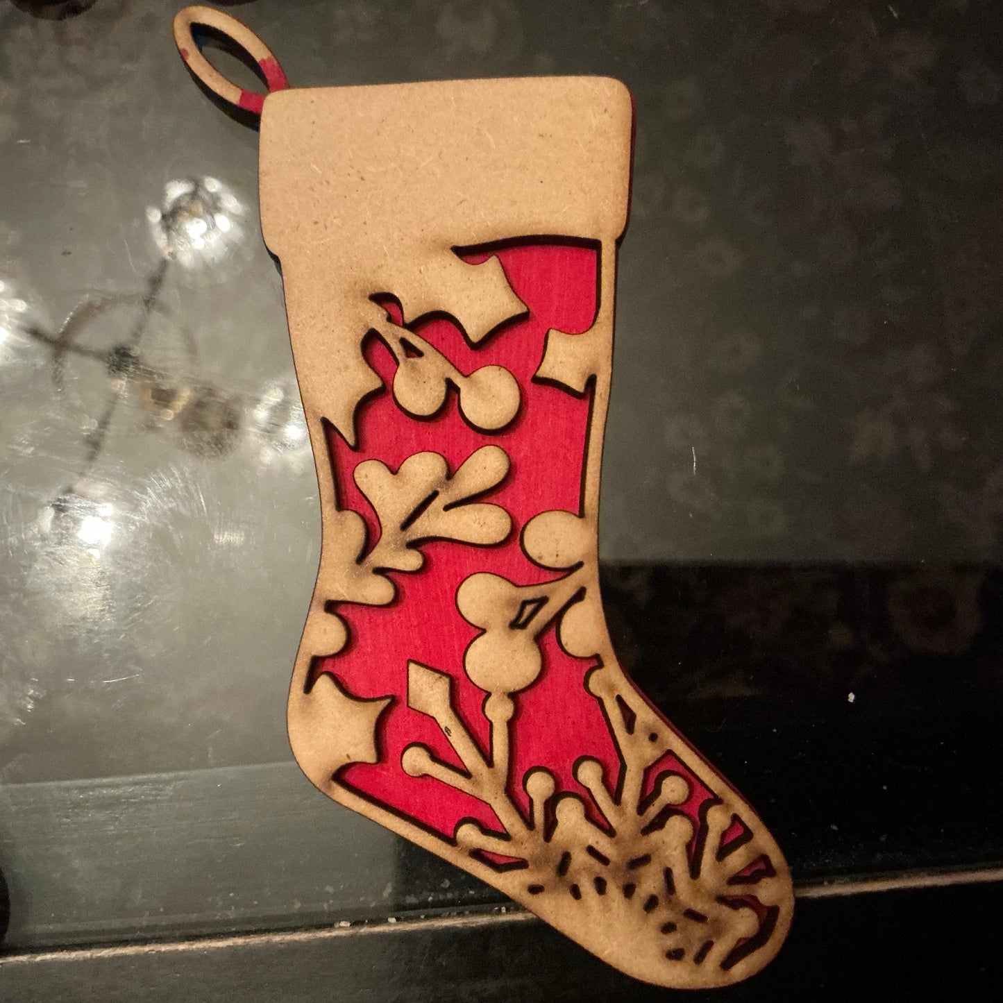 LH 270 - Mistletoe and Holly Stocking Ornament - C *NEW*