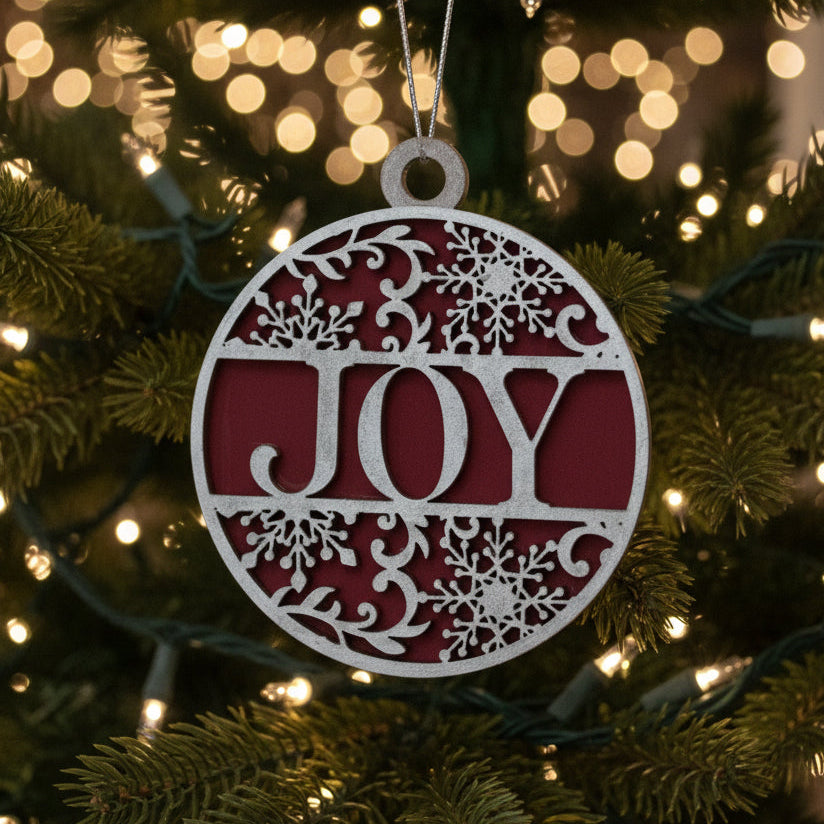 Round Tree Ornament - Joy