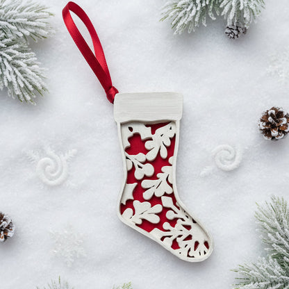LH 272 - Mistletoe and Holly Stocking Ornament - E *NEW*