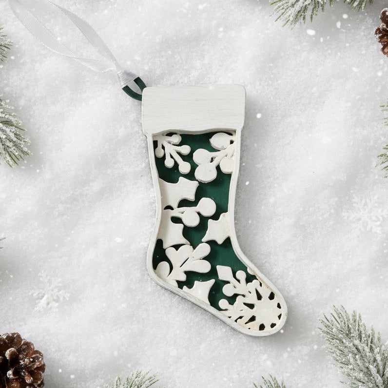 Holly and Mistletoe Stocking Ornament - B *NEW* - LH 269