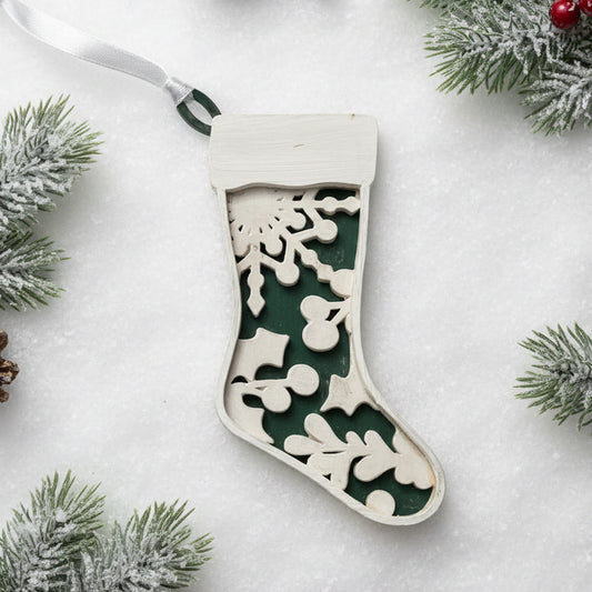 LH 268 - Holly and Mistletoe Stocking Ornament - A *NEW*