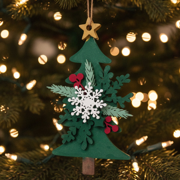 Mistletoe and Holly Christmas Tree Ornament