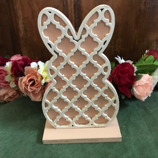Longbourn Handcrafted Small Lattice Easter Bunny spring home decor