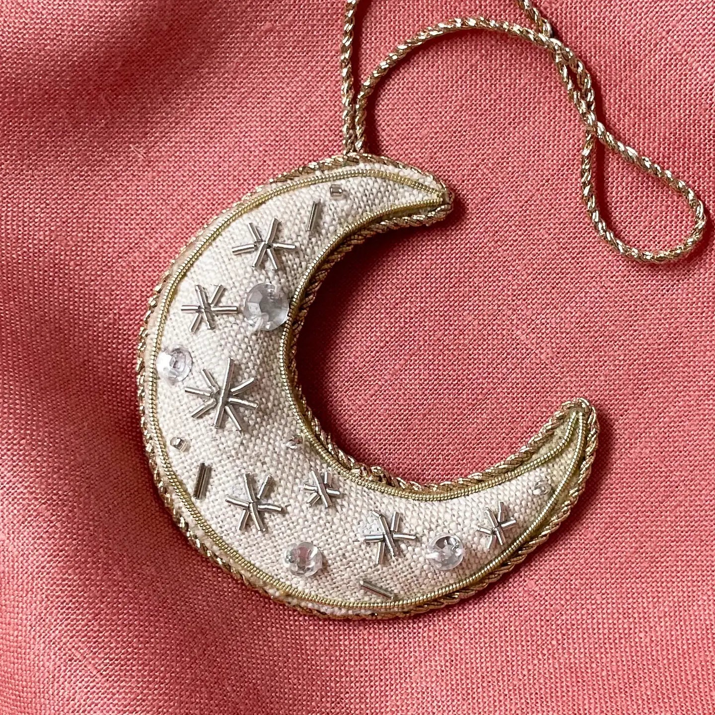 Irish Linen Ornament - Moon