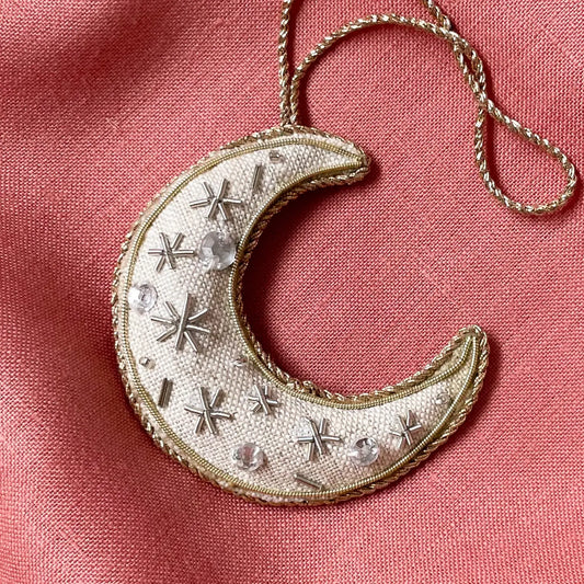 Irish Linen Ornament - Moon