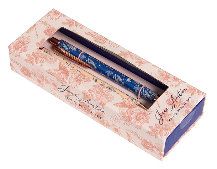 Jane Austen Floral Pen & Pencil Set