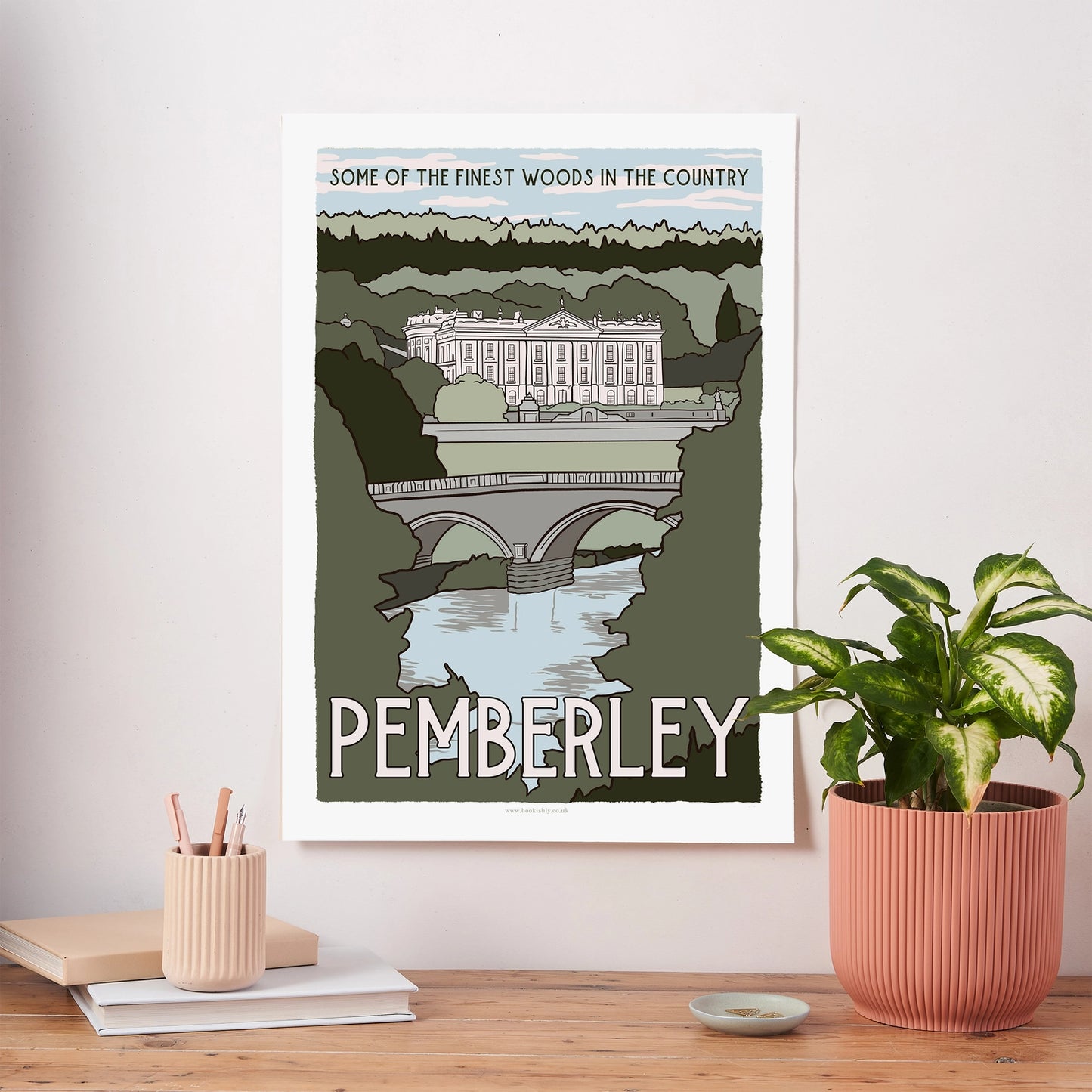 Jane Austen Pemberley Travel Poster