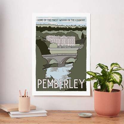 Jane Austen Pemberley Travel Poster