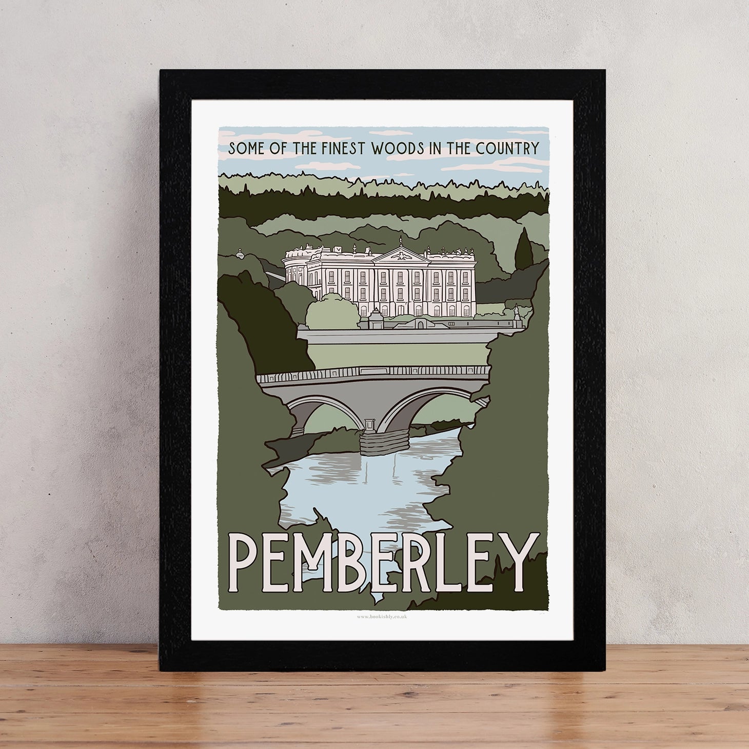 Jane Austen Pemberley Travel Poster