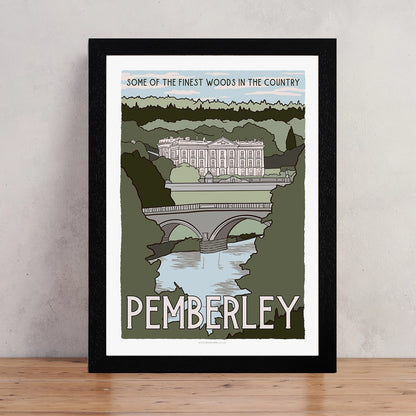 Jane Austen Pemberley Travel Poster