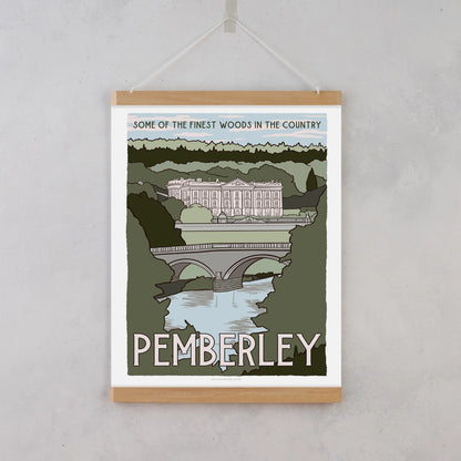 Jane Austen Pemberley Travel Poster