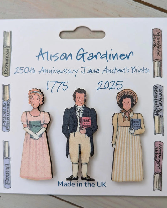 Jane Austen Pin Badges - Set of 3