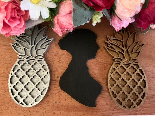 Jane Austen Themed Magnets-Silhouette & Pineapples