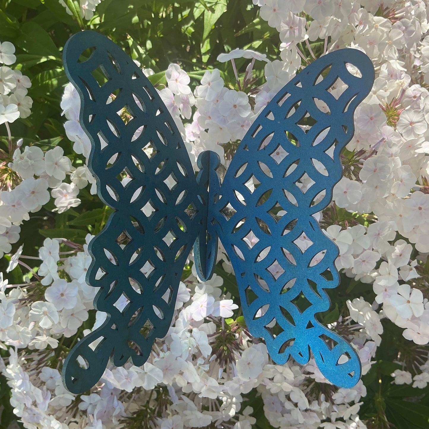 Large Metallic Butterfly - Blue
