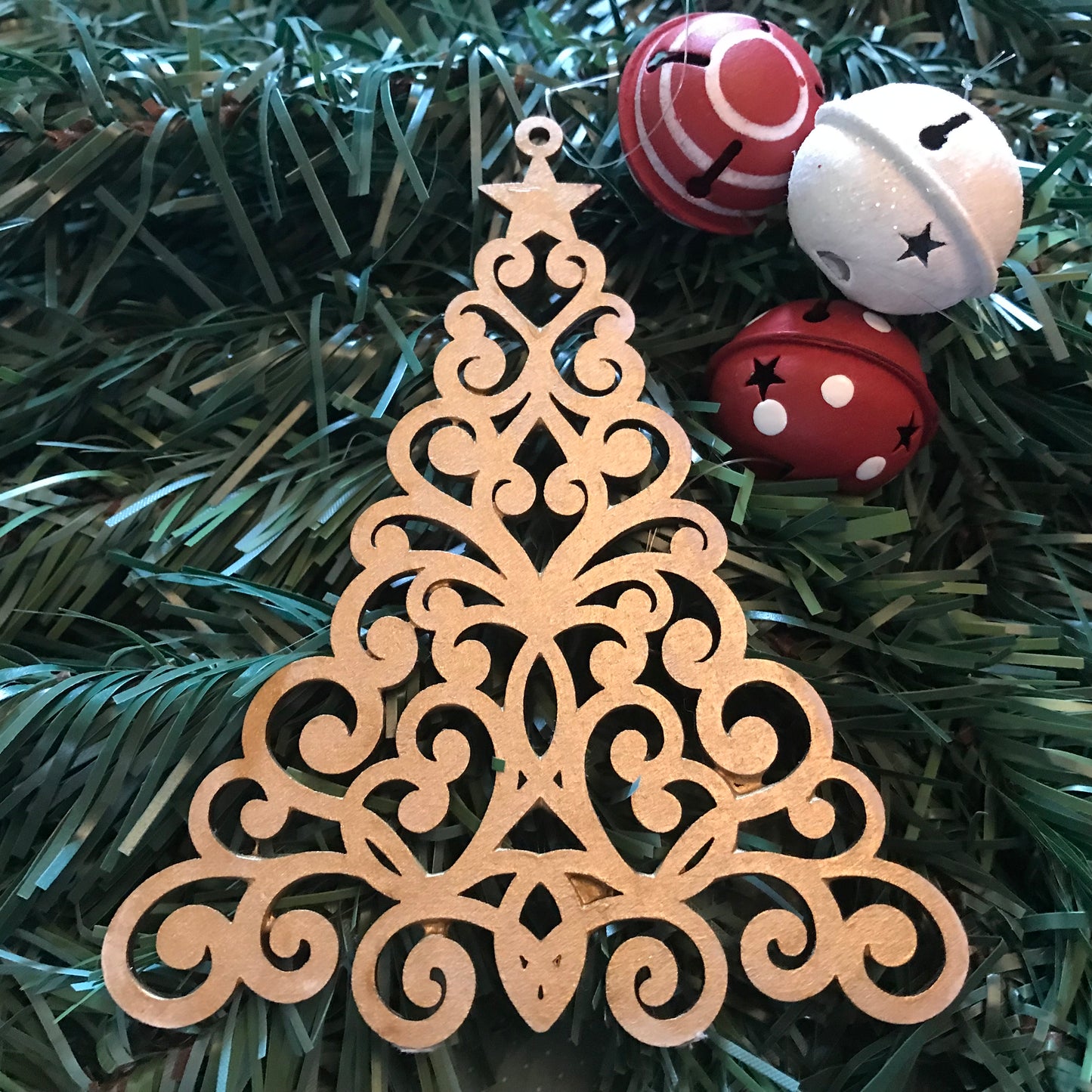 Longbourn Handcrafted Oslo Tree Ornament  metallic gold