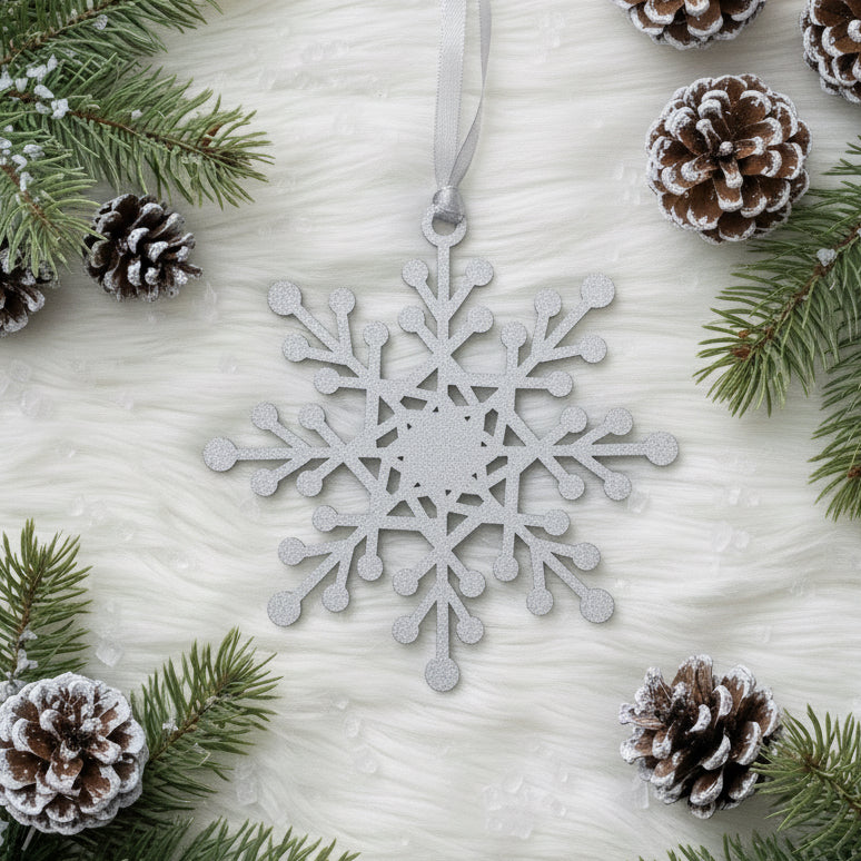  Lund Snowflake Ornament Silver Metallic Christmas Decoration