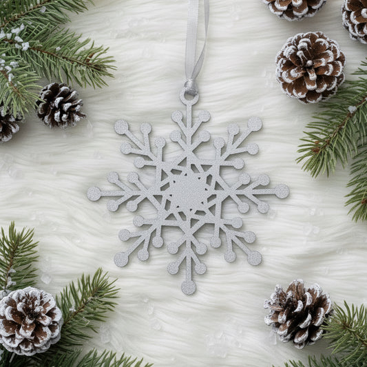  Lund Snowflake Ornament Silver Metallic Christmas Decoration