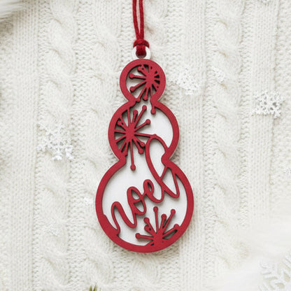 Noel Snowman Red White Christmas Decoration