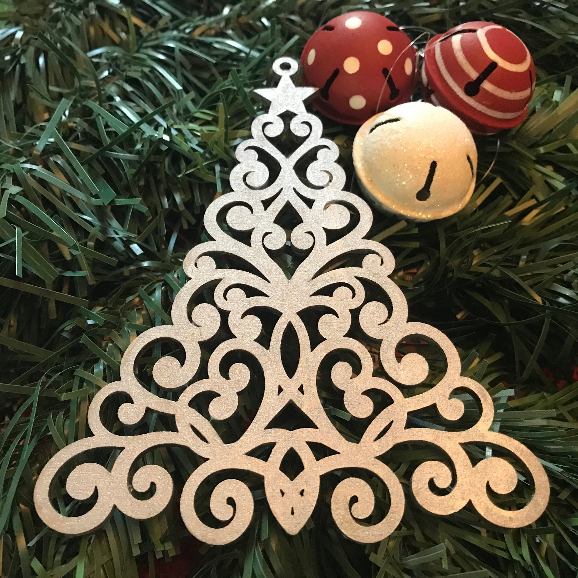 Oslo Tree Ornament  metallic silver Christmas Decoration
