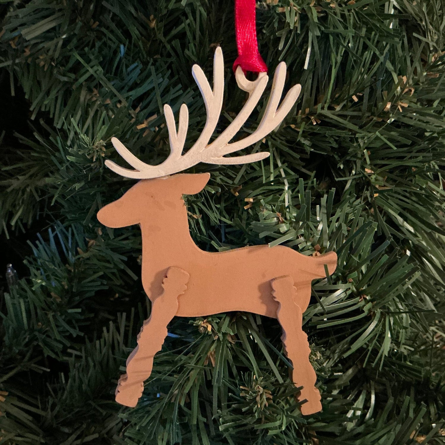 Spindle Reindeer (Left Facing) - High Antlers Christmas Decoration