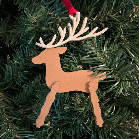  Spindle Reindeer (Left Facing) - Low Antlers Christmas Decoration