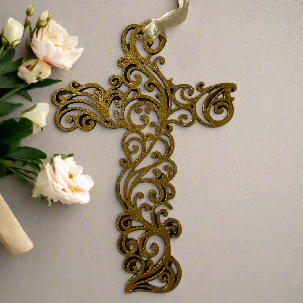 Wells Cross Ornament Gold