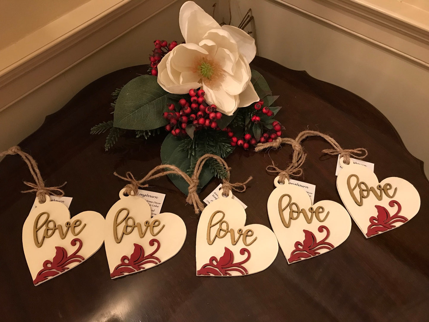 Longbourn Handcrafted Flourish Love Ornament Christmas Decoration